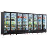 Coldline G8-B 197" Eight Glass Door Merchandiser Refrigerator with LED Lighting, Black - Image 2