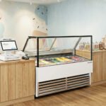 Marchia GIC-13-ST 70" 13-Pan Flat Glass White Gelato Ice Cream Dipping Cabinet Display Freezer