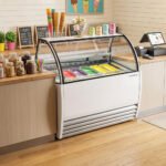 Marchia GIC-9 51" 9-Pan White Gelato Ice Cream Dipping Cabinet Display Freezer