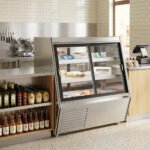 Coldline HDL48-DS 48" Dual Service Refrigerated High Meat Deli Case with Rear Storage, Front and Rear Sliding Glass Doors