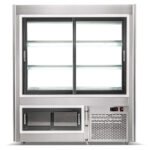 Coldline HDL48-DS 48" Dual Service Refrigerated High Meat Deli Case with Rear Storage, Front and Rear Sliding Glass Doors - Image 4