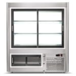 Coldline HDC48-F 48" Refrigerated Curved Glass Seafood Case with Built-in Drain and Rear Storage - Image 3