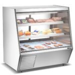 Coldline HDL60-F 60" Refrigerated Slanted Glass Seafood Case with Built-in Drain and Rear Storage