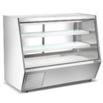 Coldline HDL72-F 72" Refrigerated Slanted Glass Seafood Case with Built-in Drain and Rear Storage - Image 2
