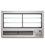 Coldline HDC84-F 84" Refrigerated Curved Glass Seafood Case with Built-in Drain and Rear Storage - Image 2
