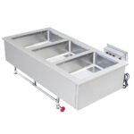 Prepline HFW3 Stainless Steel Three Pan Insulated Drop-In Hot Food Well - 208/240V - Image 2