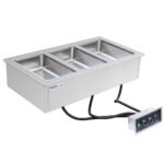Prepline HFW3 Stainless Steel Three Pan Insulated Drop-In Hot Food Well - 208/240V