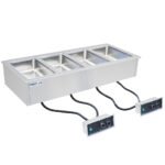 Prepline HFW4 Stainless Steel Four Pan Insulated Drop-In Hot Food Well - 208/240V
