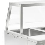 Prepline 48" Three Pan Sealed Well Electric Hot Food Steam Table with Sneeze Guard and Enclosed Base - 120V, 1500W - Image 6