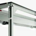Prepline 60" Four Well Gas Hot Food Steam Table with Lighted Sneeze Guard and Undershelf - Image 6