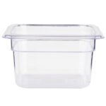 Prepline 1/6 Size Clear Polycarbonate Food Pan, 4" Deep