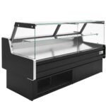 Coldline LDC98-F 102" Refrigerated Flat straight Glass Fish Display Case with Ice Bin and Drain