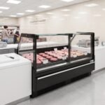 Coldline LDCD77 77" Deep Depth Refrigerated Flat Straight Glass Meat Deli Case with Rear Storage