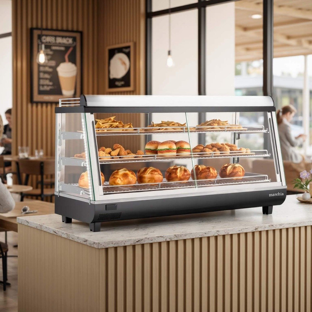 marchia-mhcc186-48-heated-countertop-display-front.jpg Marchia MHCC186 48" Heated Countertop Display, Front, Rear Doors - Image 1