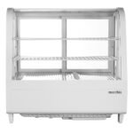 Marchia MDC100-W 27" White Countertop Refrigerated Curved Glass Bakery Display Case with LED Lighting - Image 3