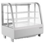 Marchia MDC100-W 27" White Countertop Refrigerated Curved Glass Bakery Display Case with LED Lighting - Image 2