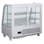 Marchia MDC100-W 27" White Countertop Refrigerated Curved Glass Bakery Display Case with LED Lighting - Image 4