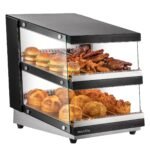 Marchia MHW65 24" Full-Service Slanted Countertop Heated Display Merchandiser - 2 Shelf - Image 2
