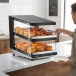Marchia MHW65 24" Full-Service Slanted Countertop Heated Display Merchandiser - 2 Shelf