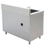 Prepline 24"D x 48"L Stainless Steel Enclosed Base Work Table with Sink and Sliding Doors - Image 4