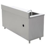 Prepline 24"D x 72"L Stainless Steel Enclosed Base Work Table with Sink and Sliding Doors - Image 4