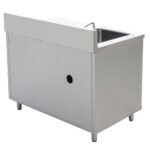 Prepline 30"D x 48"L Stainless Steel Enclosed Base Work Table with Sink and Sliding Doors - Image 4
