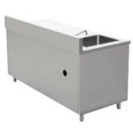 Prepline 30"D x 72"L Stainless Steel Enclosed Base Work Table with Sink and Sliding Doors - Image 4