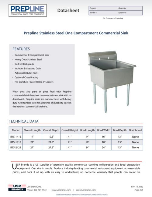 B1S-2424 PDF specification sheet