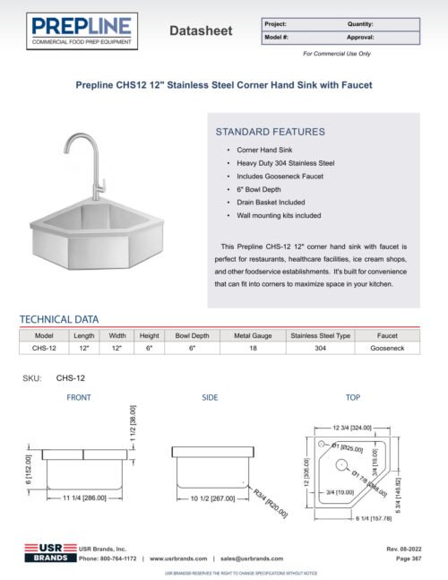 CHS-12 PDF specification sheet