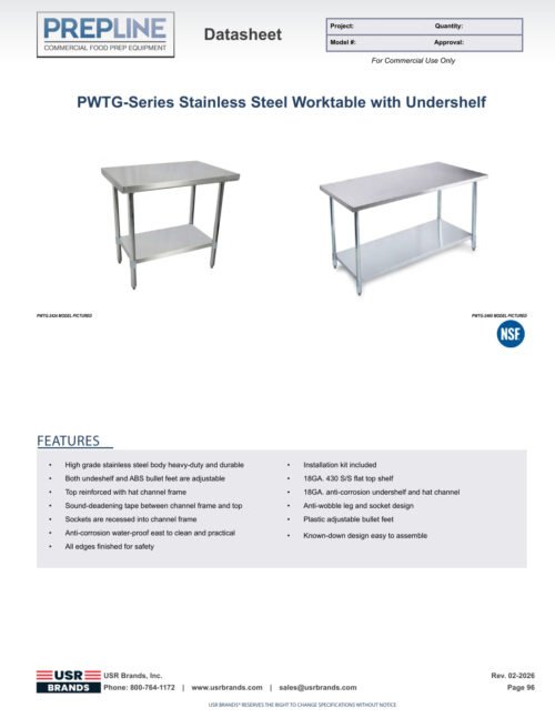 PWTG-3696 PDF specification sheet