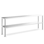 Prepline PDOS-1446-S 14"D x 46"L Stainless Steel Double Overshelf for SP48, SMP48