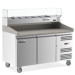 Coldline PDR-60-SG 60" Refrigerated Pizza Prep Dough Retarder with Refrigerated Glass Topping Rail - Image 3