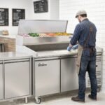 Coldline PDR-60-SS 60" Refrigerated Pizza Prep Dough Retarder with Refrigerated Stainless Topping Rail