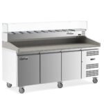 Coldline PDR-80N-SG 80" Refrigerated Pizza Prep Dough Retarder with Refrigerated Glass Topping Rail - Image 2