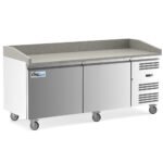 Coldline PDR-80W 80" Two Door Refrigerated Pizza Prep Dough Retarder with Marble Top - Image 2