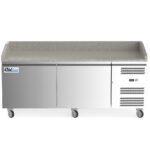 Coldline PDR-80W 80" Two Door Refrigerated Pizza Prep Dough Retarder with Marble Top - Image 3