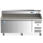 Coldline PDR-80W-SS 80" Two Door Refrigerated Pizza Prep Dough Retarder with Refrigerated Stainless Topping Rail - Image 3