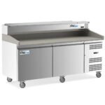 Coldline PDR-80W-SS 80" Two Door Refrigerated Pizza Prep Dough Retarder with Refrigerated Stainless Topping Rail - Image 2