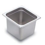 Prepline 1/6 Size 6" Deep Stainless Steel Steam Table / Hotel Pan