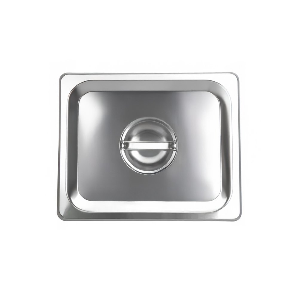 preline-1-6-size-pan-cover-lid_1.jpg Prepline 1/6 Size Stainless Steel Solid Steam Table Pan Cover - Image 1