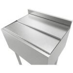 Prepline 18" X 36" 119 lb. Stainless Steel Underbar Ice Bin with Bottle Holders and Sliding Lid, 12" Bowl Depth - Image 3