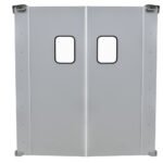 Prepline 72" x 84" Double Aluminum Swinging Service Traffic Door with 9" x 14" Window