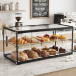 Marchia SA90 33" Dry Straight Glass Countertop Bakery Display Case, Rear Access