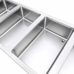 Prepline 60" Four Pan Sealed Well Gas Hot Food Steam Table with Sneeze Guard and Sliding Doors - Image 4