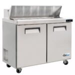 Coldline SPN-48 48" Narrow Depth Refrigerated Sandwich Prep Table with Cutting Board and 12 Food Pans - Image 4