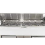 Coldline SPN-48 48" Narrow Depth Refrigerated Sandwich Prep Table with Cutting Board and 12 Food Pans - Image 7