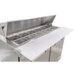 Coldline SPN-48 48" Narrow Depth Refrigerated Sandwich Prep Table with Cutting Board and 12 Food Pans - Image 6