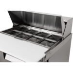Coldline SPN-29 29" Narrow Depth Refrigerated Sandwich Prep Table with Cutting Board and 8 Food Pans - Image 6
