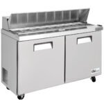 Coldline SPN-60 60" Narrow Depth Refrigerated Sandwich Prep Table with Cutting Board and 16 Food Pans - Image 2