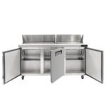 Coldline SPN-72 72" Narrow Depth Refrigerated Sandwich Prep Table with Cutting Board and 18 Food Pans - Image 4